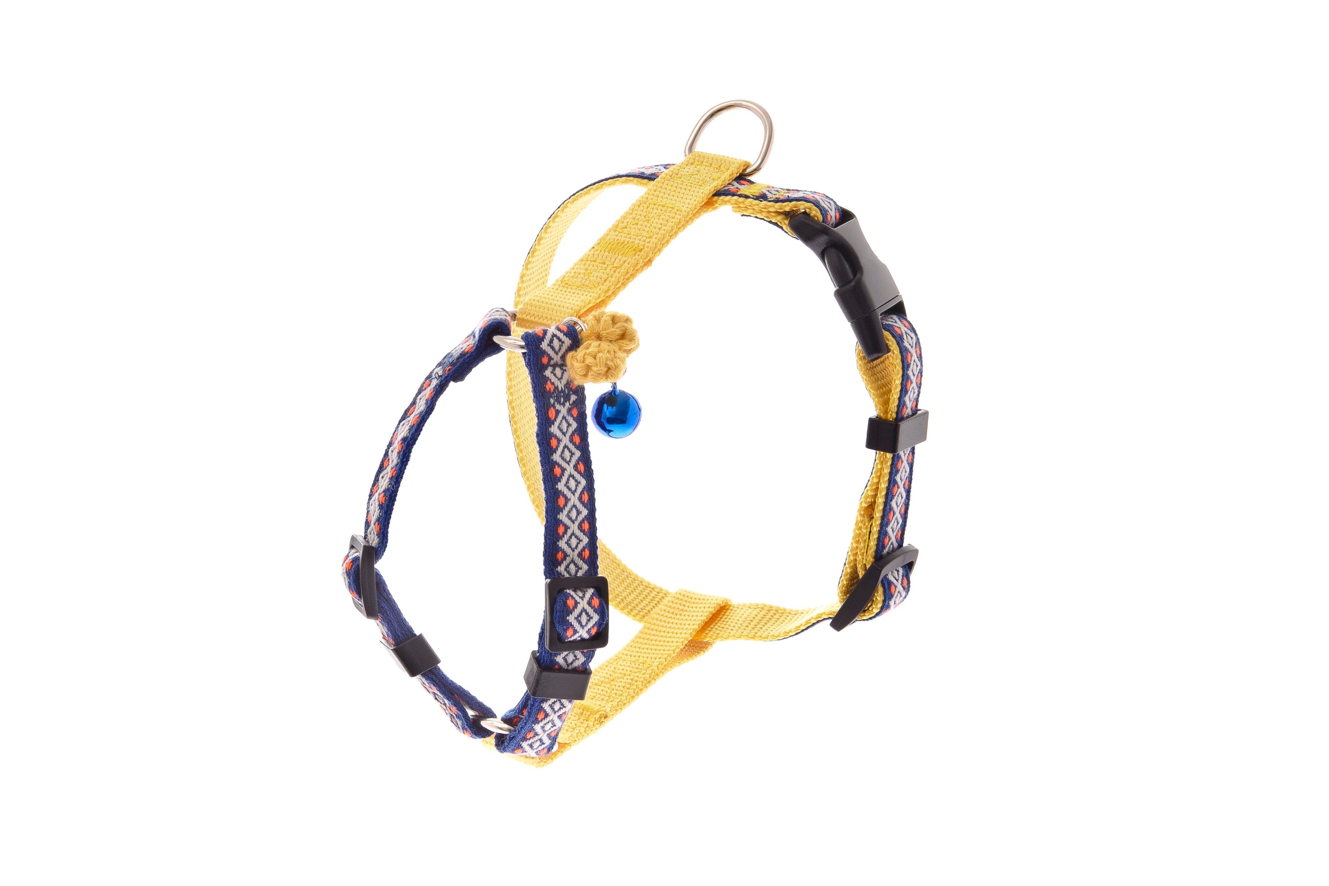 Ferribiella - Ensemble Laisse + Harnais R&eacute;glable Jaune pour Chats - L Image num&eacute;ro 3