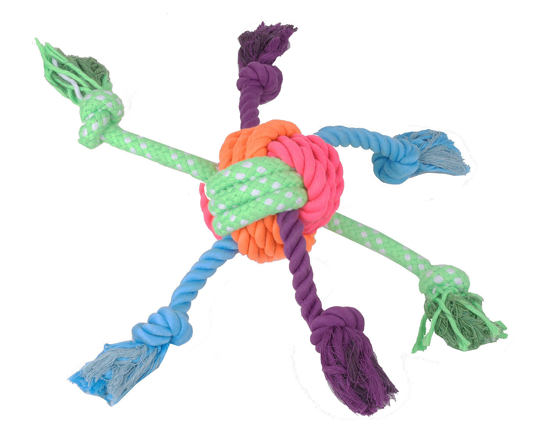 Anka - Jouet Balle Corde Patchwork pour Chien - S Image num&eacute;ro 1