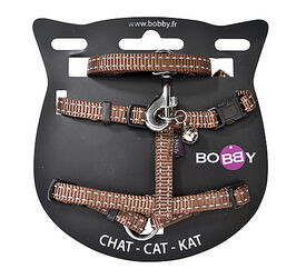 Bobby - Harnais + Laisse Safe 10 Marron pour Chats - 30cm