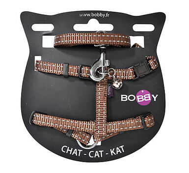 Bobby - Harnais + Laisse Safe 10 Marron pour Chats - 30cm