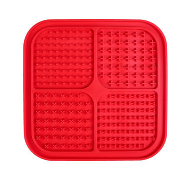 Wouapy - Tapis à Lécher Carré Rouge - 20x20cm