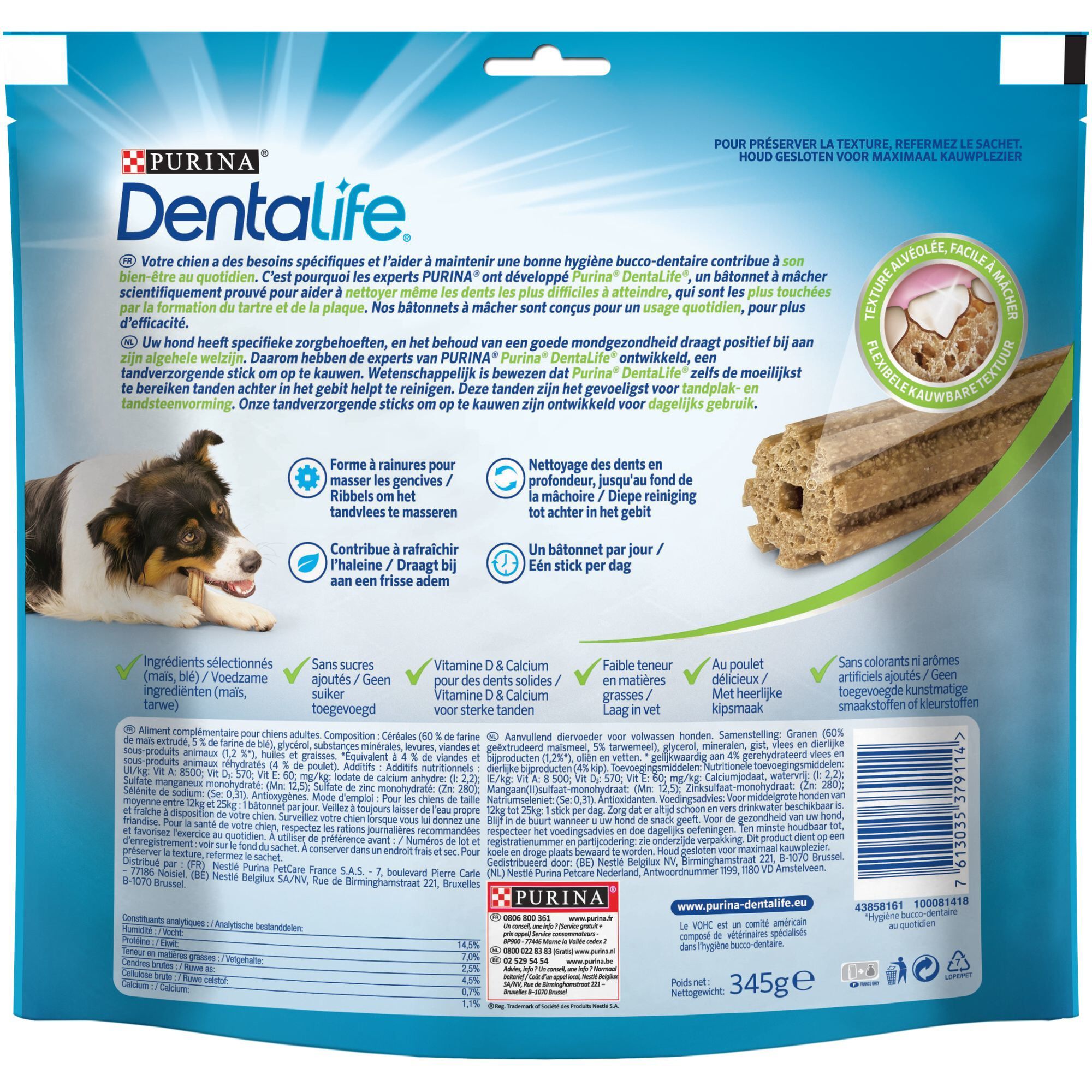 Dentalife - B&acirc;tonnets &agrave; M&acirc;cher Medium pour Chien - 345g Image num&eacute;ro 3