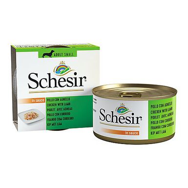 Schesir - Repas Cuisine Adulte en Sauce Poulet et Agneau pour Chien - 85g