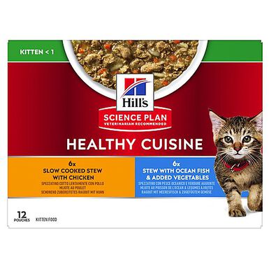 Hill’s Science Plan - Healthy Cuisine Mijoté Pour Chaton Au Poulet  - 12x80g