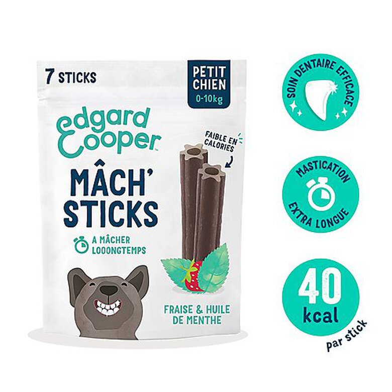 Edgard & Cooper - Sticks à Mâcher Dental Naturel à la Fraise et Huile de Menthe pour Chien - S image number null