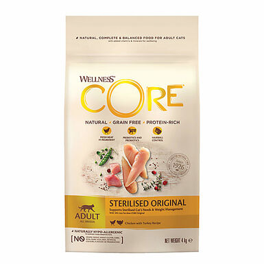 Wellness CORE - Croquettes Sterilised au Poulet pour Chat - 4Kg