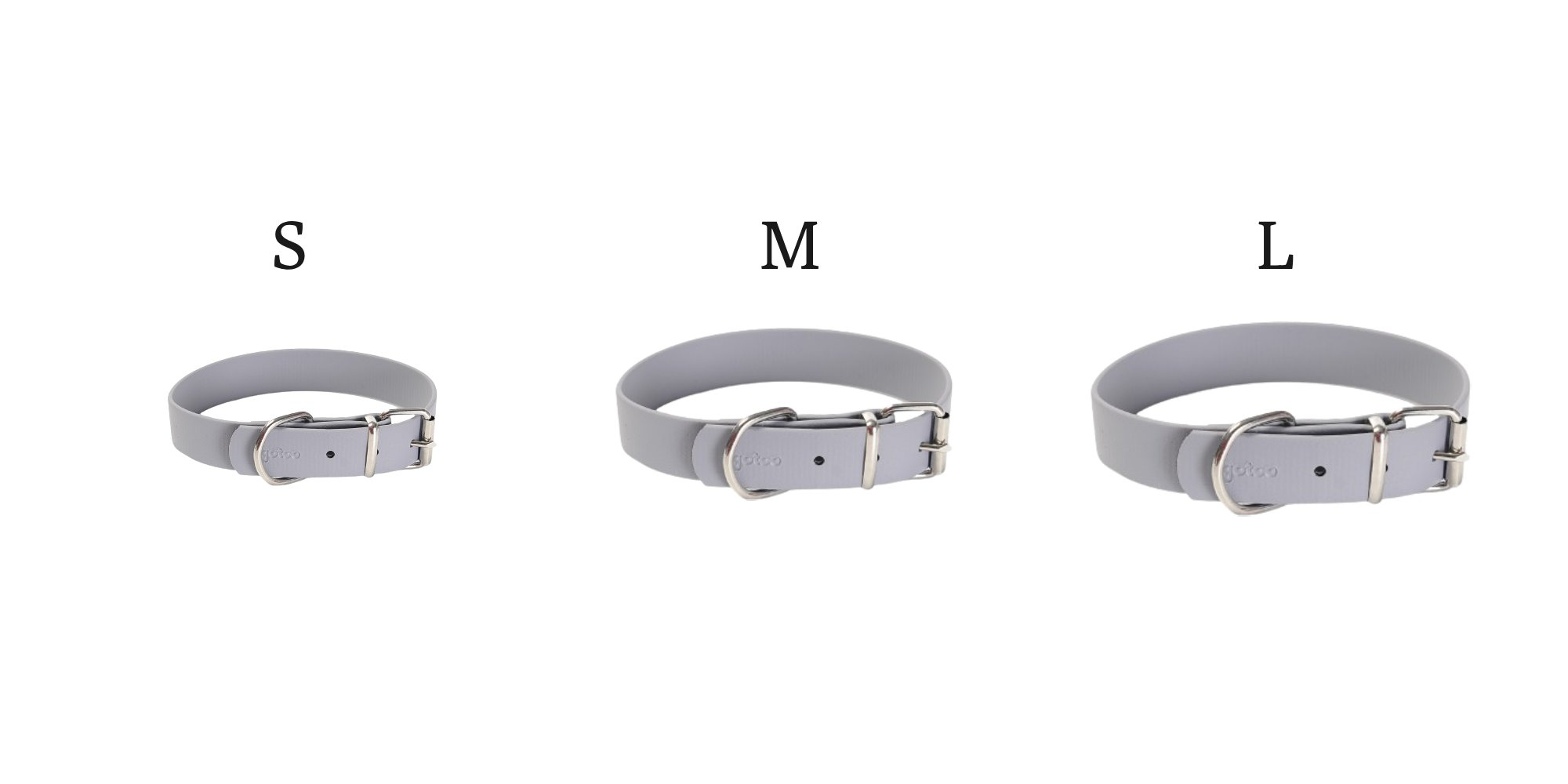 Gotoo - Collier Premium Biotane Gris pour Chien - S Image num&eacute;ro 3