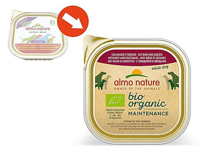 Almo Nature - Pâtée en Barquette Daily Menu Bio au Boeuf et Légumes pour Chien - 300g image number null
