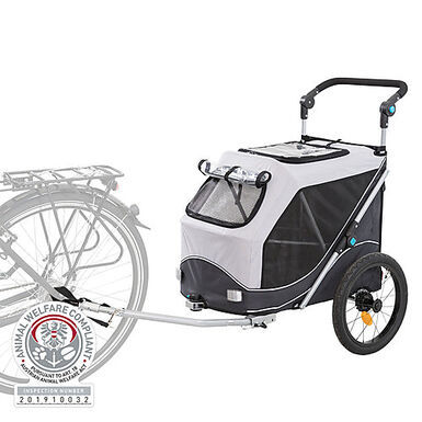 Trixie - Roulotte de Vélo Fonction Pliable Rapidement Gris - M: 63 x 95 x 90/132 cm