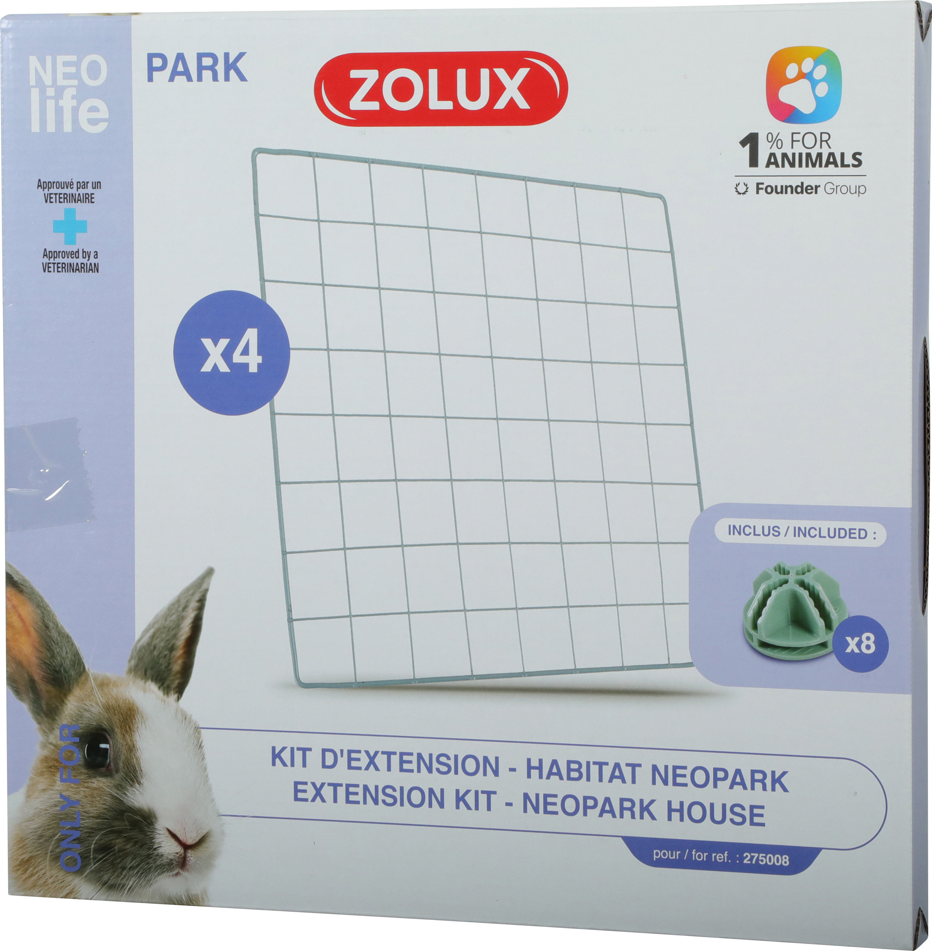 Zolux - KIT 4 GRILLES EXTENSION HABITAT LAPIN NEOLIFE Image num&eacute;ro 1
