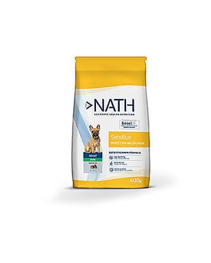 Nath - Croquettes Mini Adult Sensitive au Poisson et Saumon pour Chien
