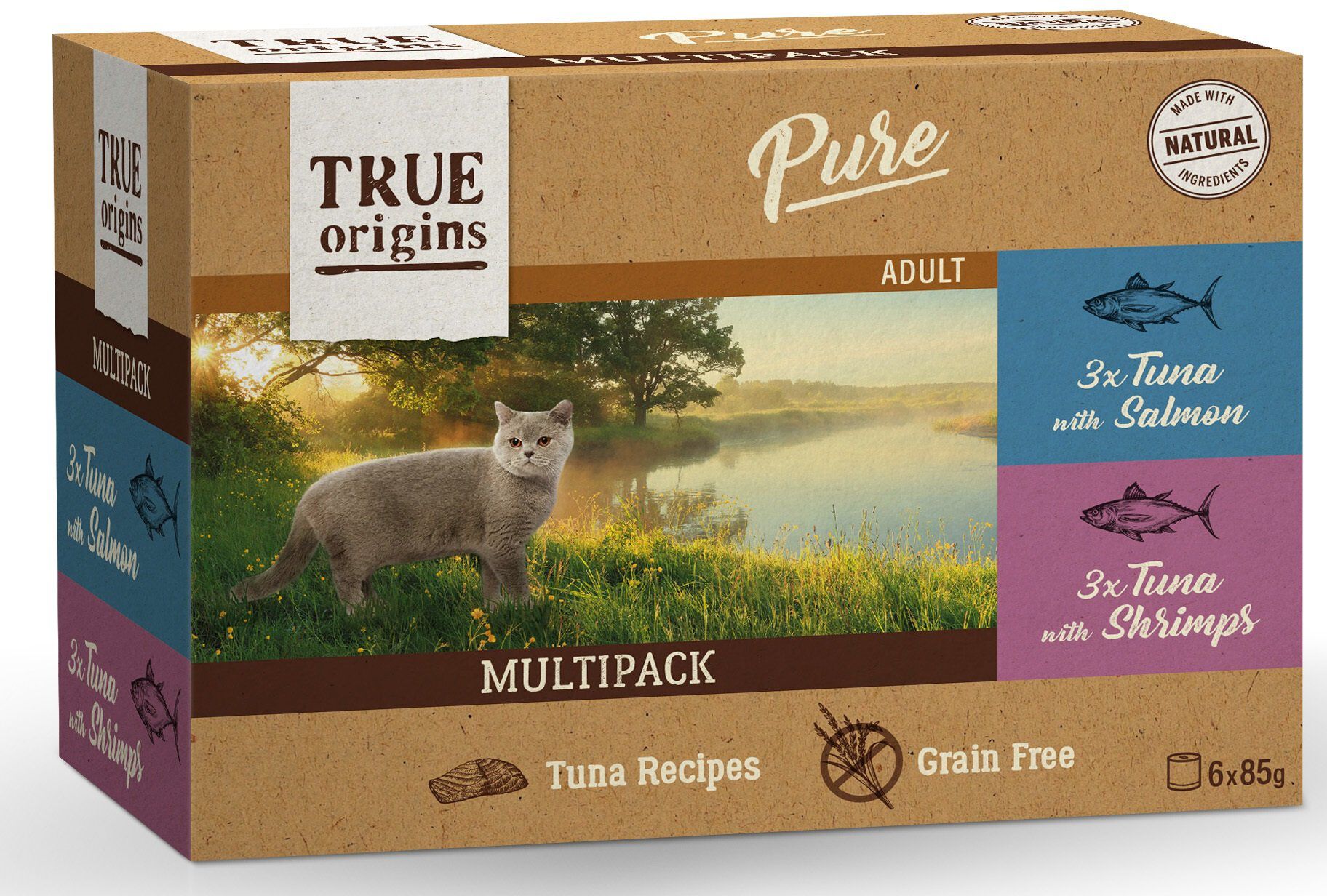 True Origins Pure - Pat&eacute;e Top Cat Multi poissons - 6X85g Image num&eacute;ro 1
