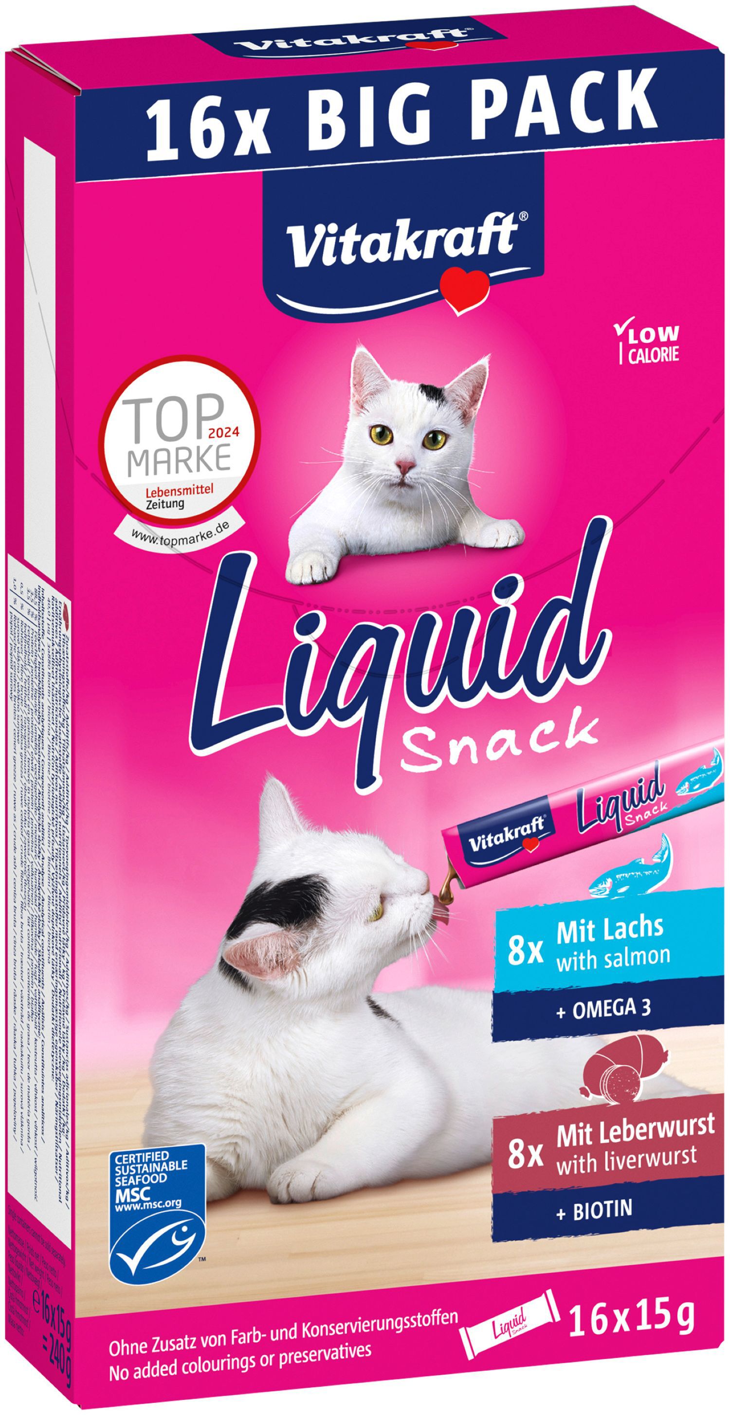 Vitakraft - Friandises Liquid Snack P&acirc;t&eacute; de Foie + Saumon pour Chats - 16x15g Image num&eacute;ro 1