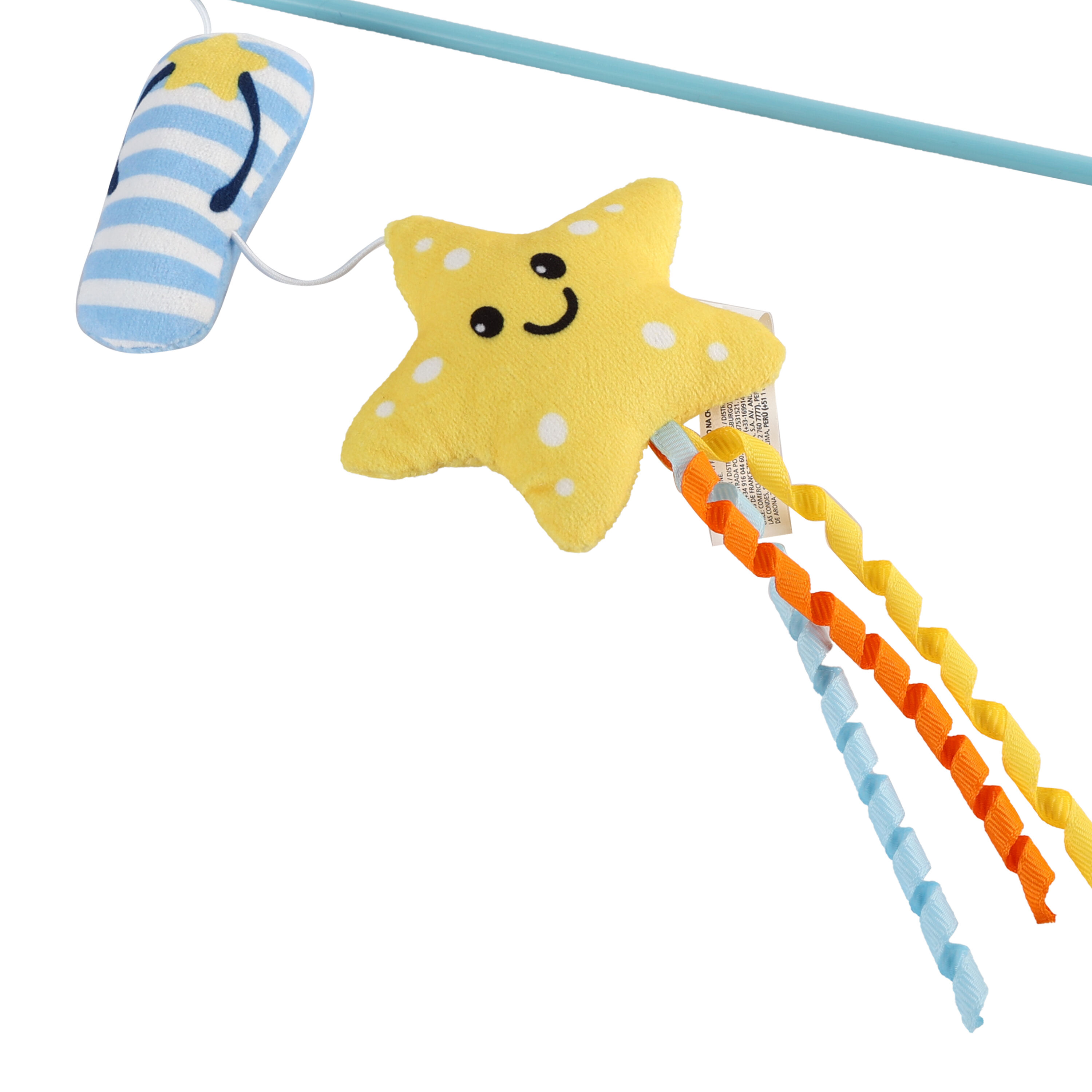 Summer Vibes - Canne &agrave; P&ecirc;che avec Tong et Etoile de Mer pour Chats - 30cm Image num&eacute;ro 4