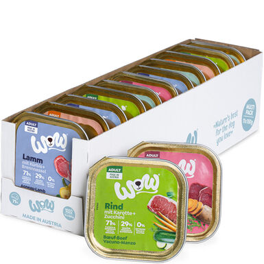 Wow - Multipack Menu Complet Viandes et Poissons pour Chiens - 11x150g