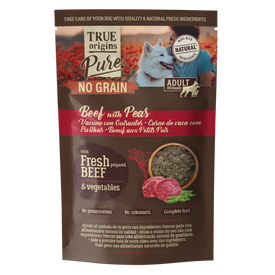 True Origins Pure - P&acirc;t&eacute;e sans C&eacute;r&eacute;ales B&oelig;uf & Petits Pois pour Chiens - 150g