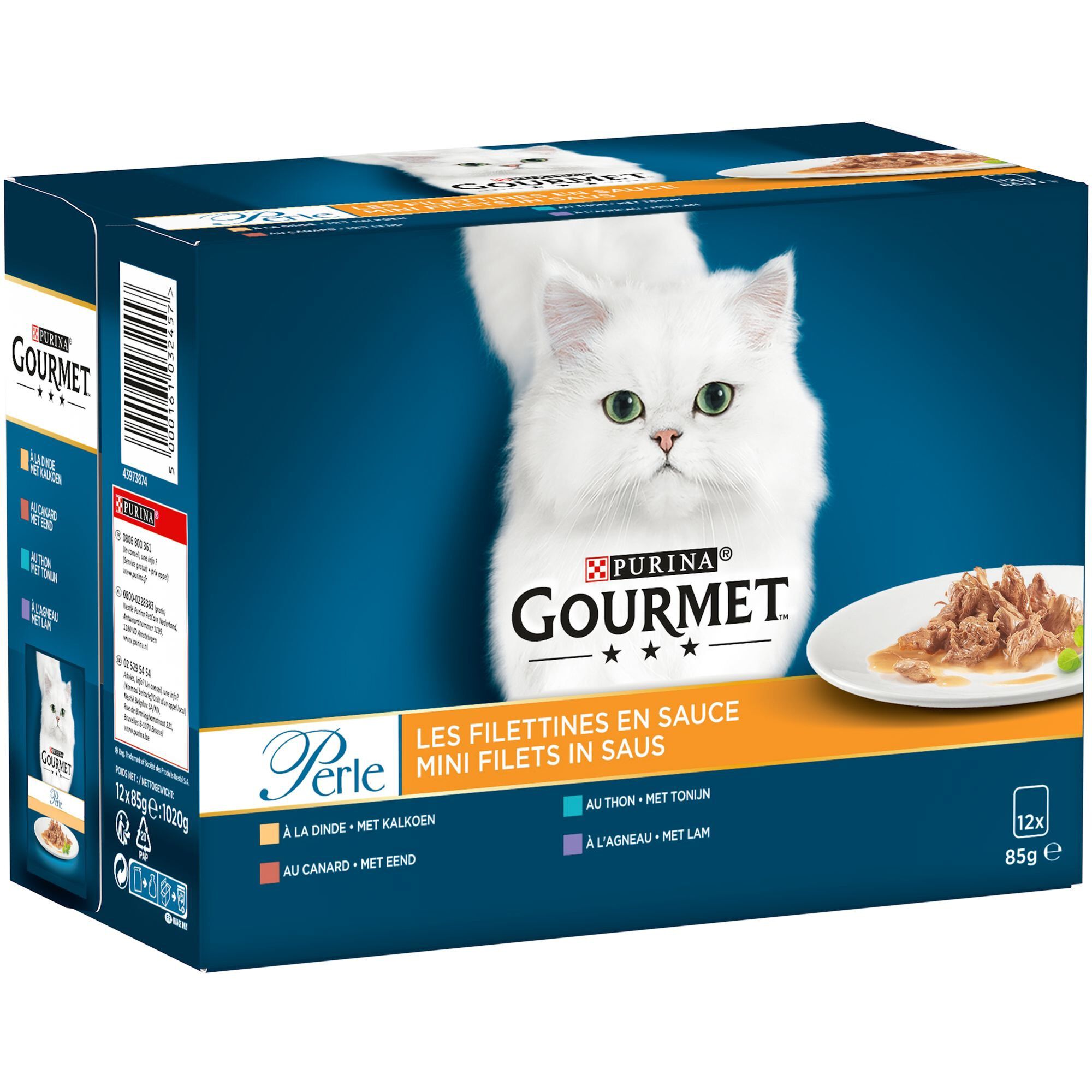 Gourmet - Sachets Perle Les Filettines avec Viandes et Poissons pour Chat - 12x85g Image num&eacute;ro 1