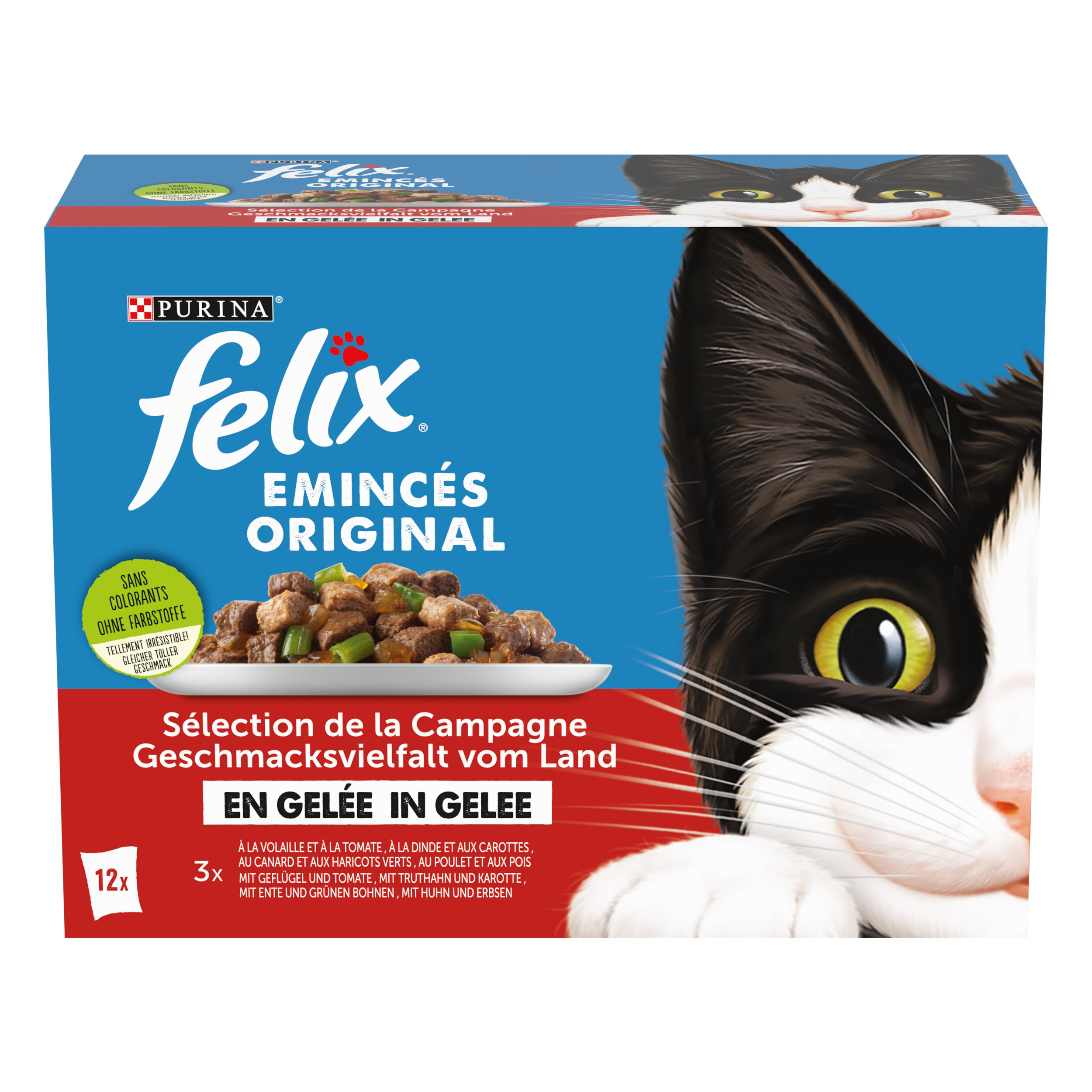FELIX - Sachets Fra&icirc;cheur Eminc&eacute;s en Gel&eacute;e Volaille et L&eacute;gumes pour chats adultes - 12x85g Image num&eacute;ro 2