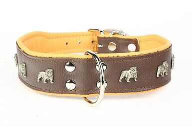 Yogipet - Collier Super Bulldog Cuir pour Chien - Marron