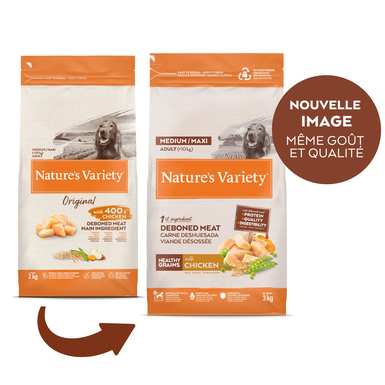 Nature's Variety - Croquettes Healthy Grains Adulte Au Poulet Pour Chiens - 3kg