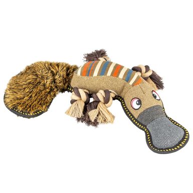 Duvoplus - Jouet Canvas Serpent Brun pour Chiens - 22x18x9cm