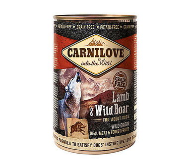 CARNILOVE - CHIEN ADULT AGNEAU & SANGLIER SAUVAGE BOÎTE - 400 GR