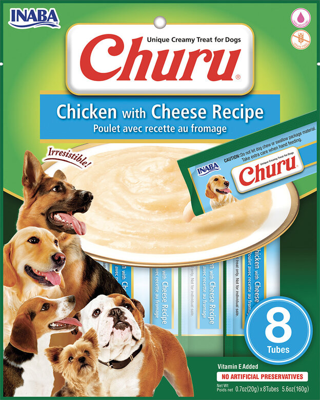 Inaba - Friandises Churu Poulet avec Recette au Fromage pour chiens - 8x20g image number null