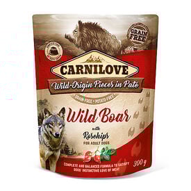 CARNILOVE - CHIEN ADULTE SANGLIER SAUVAGE ET ROSE MUSQUÉE POCHON - 300 GR