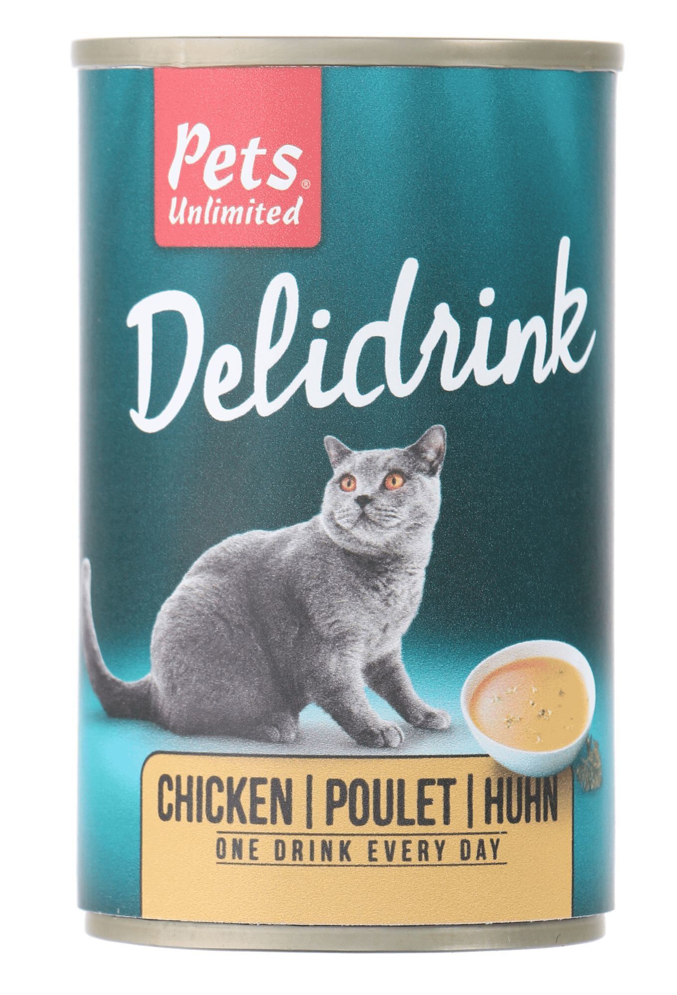 Pets Unlimited - Bo&icirc;te Delidrink Bouillon au Poulet pour Chat - 135ml Image num&eacute;ro 1
