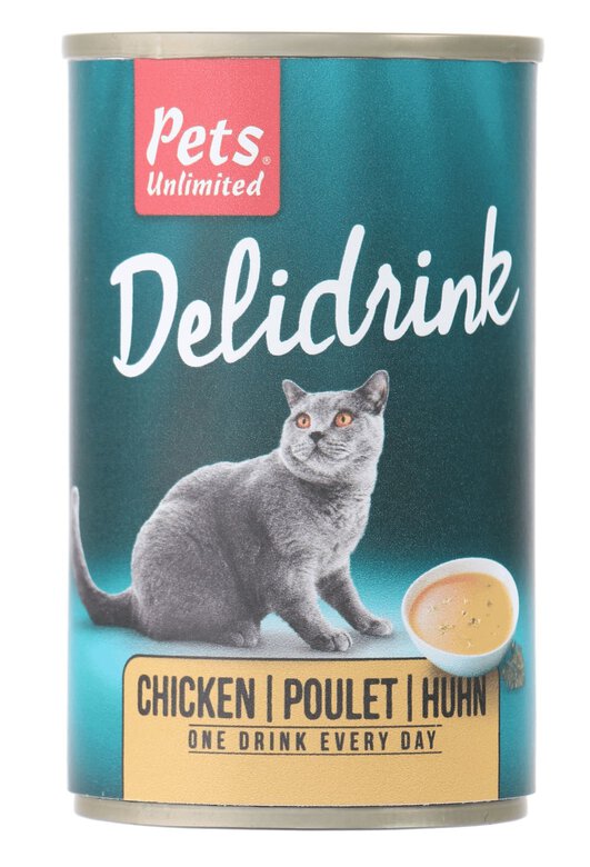 Pets Unlimited - Boîte Delidrink Bouillon au Poulet pour Chat - 135ml Image numéro 1 Pets Unlimited - Boîte Delidrink Bouillon au Poulet pour Chat - 135ml Image numéro 1