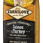 Carnilove - Croquettes Adult Large Breed au Saumon et Dinde pour Chien - 12+2Kg image number null
