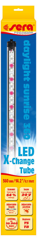 Sera - Tube LED X-Change Daylight Sunrise de 8,1W pour Aquarium - 360mm Image numéro 1 Sera - Tube LED X-Change Daylight Sunrise de 8,1W pour Aquarium - 360mm Image numéro 1