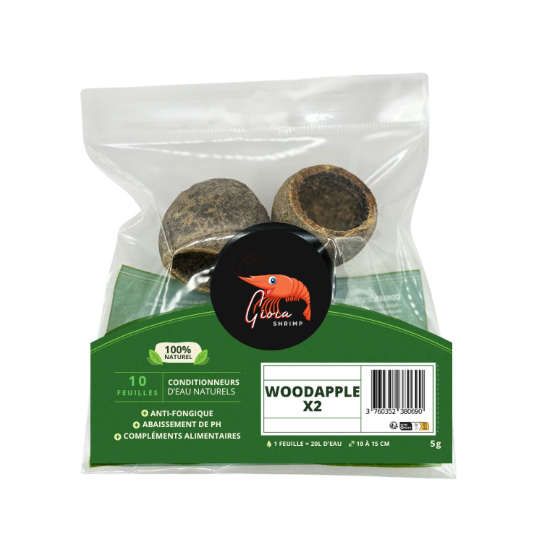 Gioiashrimp - Abri Naturel Woodapple pour Crevettes Bettas et Petits Poissons - 5g Image num&eacute;ro 1