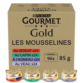 Gourmet - Bo&icirc;tes GOLD Les Mousselines pour Chats Adultes - 96x85g