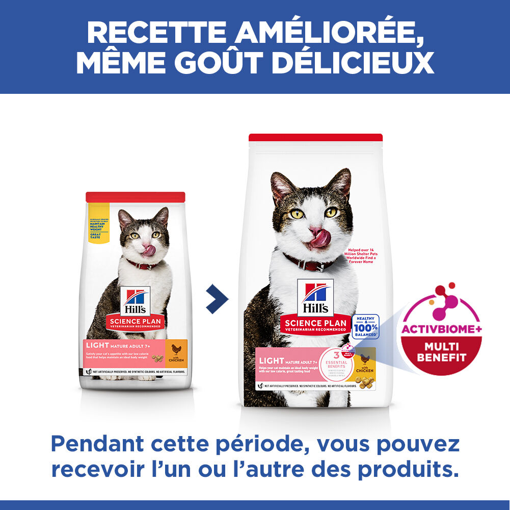 Hill's Science Plan - Mature Adult Light Croquettes Pour Chat Ag&eacute; Au Poulet -  7kg Image num&eacute;ro 6