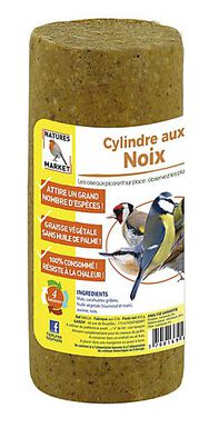 Natures Markets - Cylindre Graisse Végétale aux Noix pour Oiseaux du Ciel - 850g