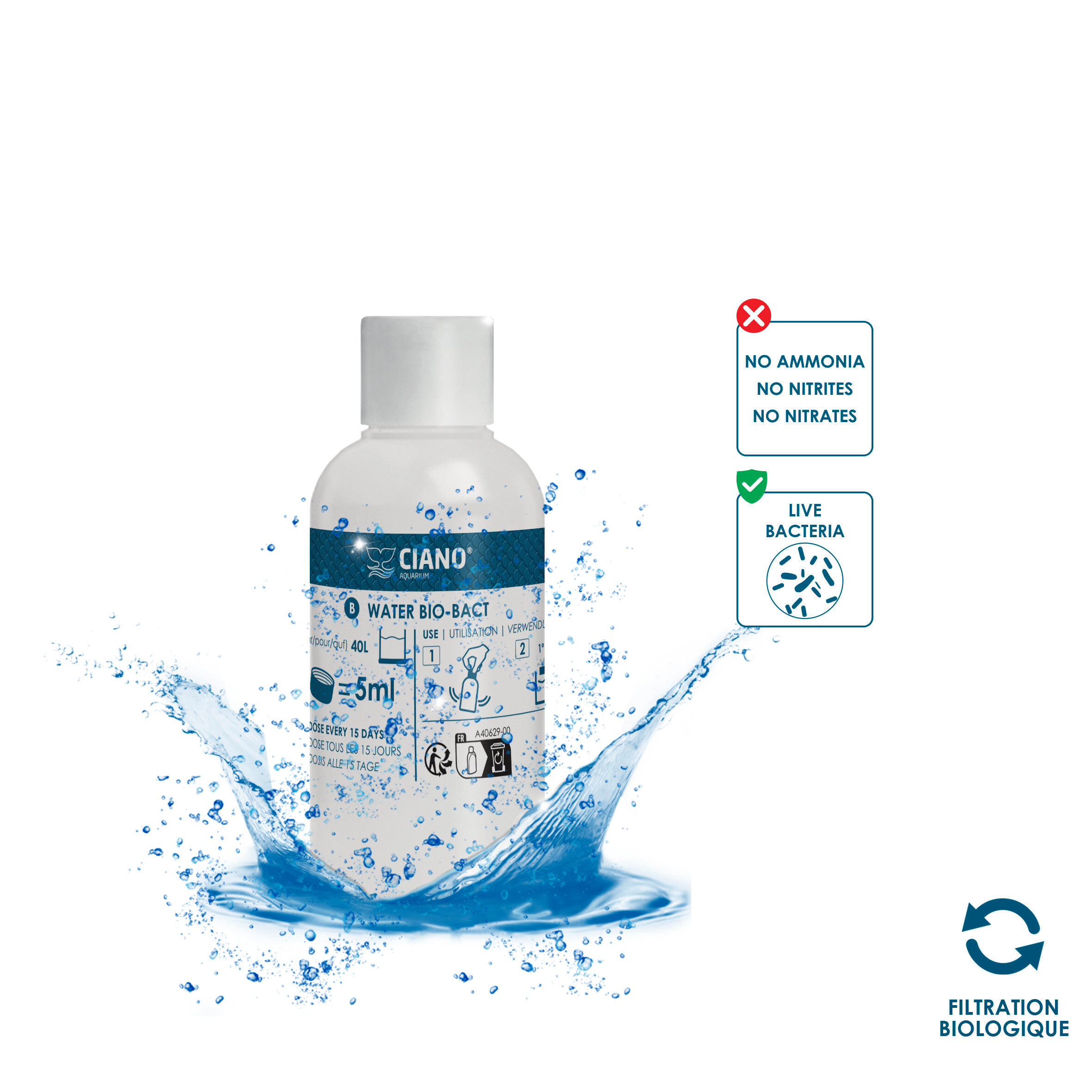 Ciano - Pack Water Care pour Entretien Aquarium - 3x100ml Image num&eacute;ro 4