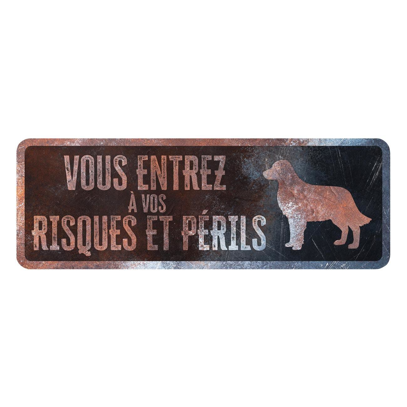 D&D - Panneau d'avertissement Golden retriever Fran&ccedil;ais - 40x13x03cm Multicolore Image num&eacute;ro 1