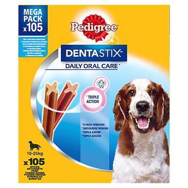 Pedigree - Batonnets à Mâcher Dentastix pour Chiens Moyens - x105