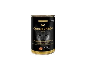 Comme Un Roi - Pâtée au Canard Enrichi de Carottes Pommes et Millet pour Chien - 400g