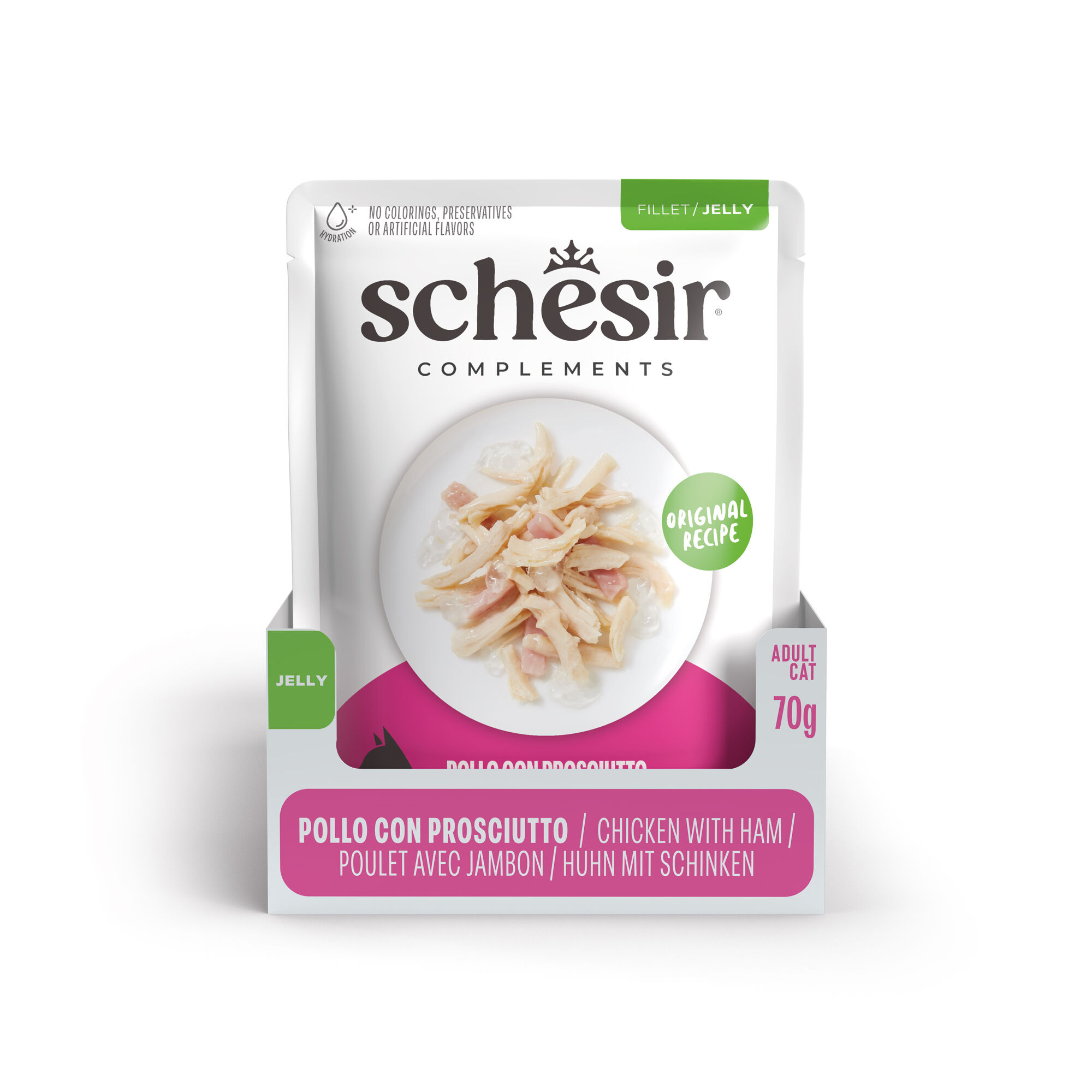 Schesir - Sachet P&acirc;t&eacute;e en Gel&eacute;e au Poulet et Jambon pour Chats - 70g Image num&eacute;ro 2