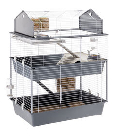 Ferplast - Cage Barn Double 100 pour Lapins - Blanc