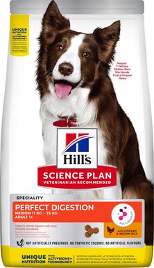 Hill's Science Plan - Croquettes Adulte Perfect Digestion au Poulet pour Chien Moyen - 12Kg