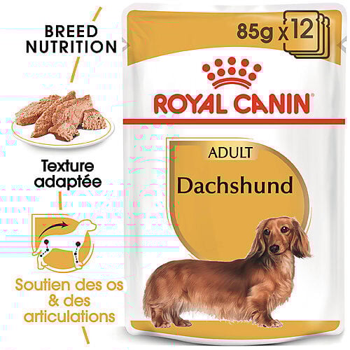 Royal Canin - P&acirc;t&eacute;e en mousse DACHSHUND ADULT pour Chiens - 12X85G Image num&eacute;ro 1