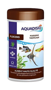 Aquadisio - Aliments Flocons Haute Qualité pour Poissons Tropicaux - 1,2L