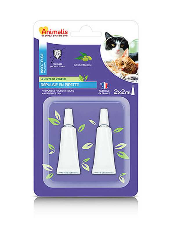 Animalis - Répulsif Insectifuge en Pipette pour Chat - 2x2ml image number null