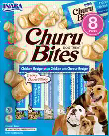 Inaba - Friandises Churu Bites Recette au Poulet et Fromage pour Chiens - 8x12g
