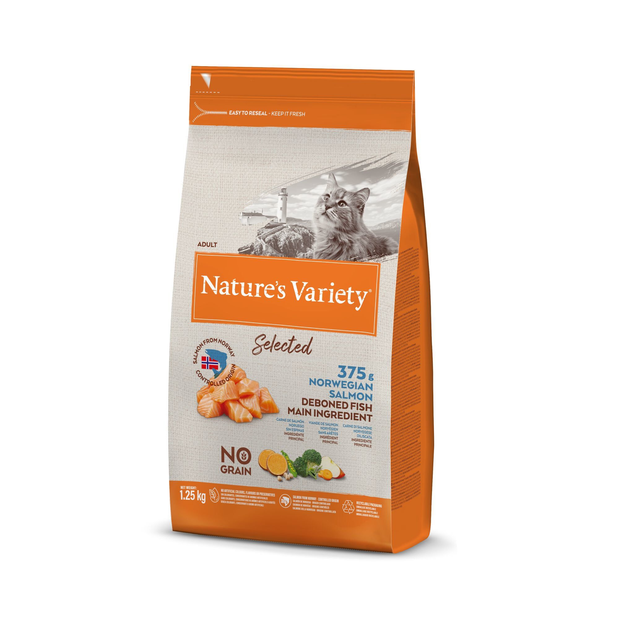 Nature's Variety - Croquettes Selected au Saumon pour Chat - 1,25Kg Image num&eacute;ro 1