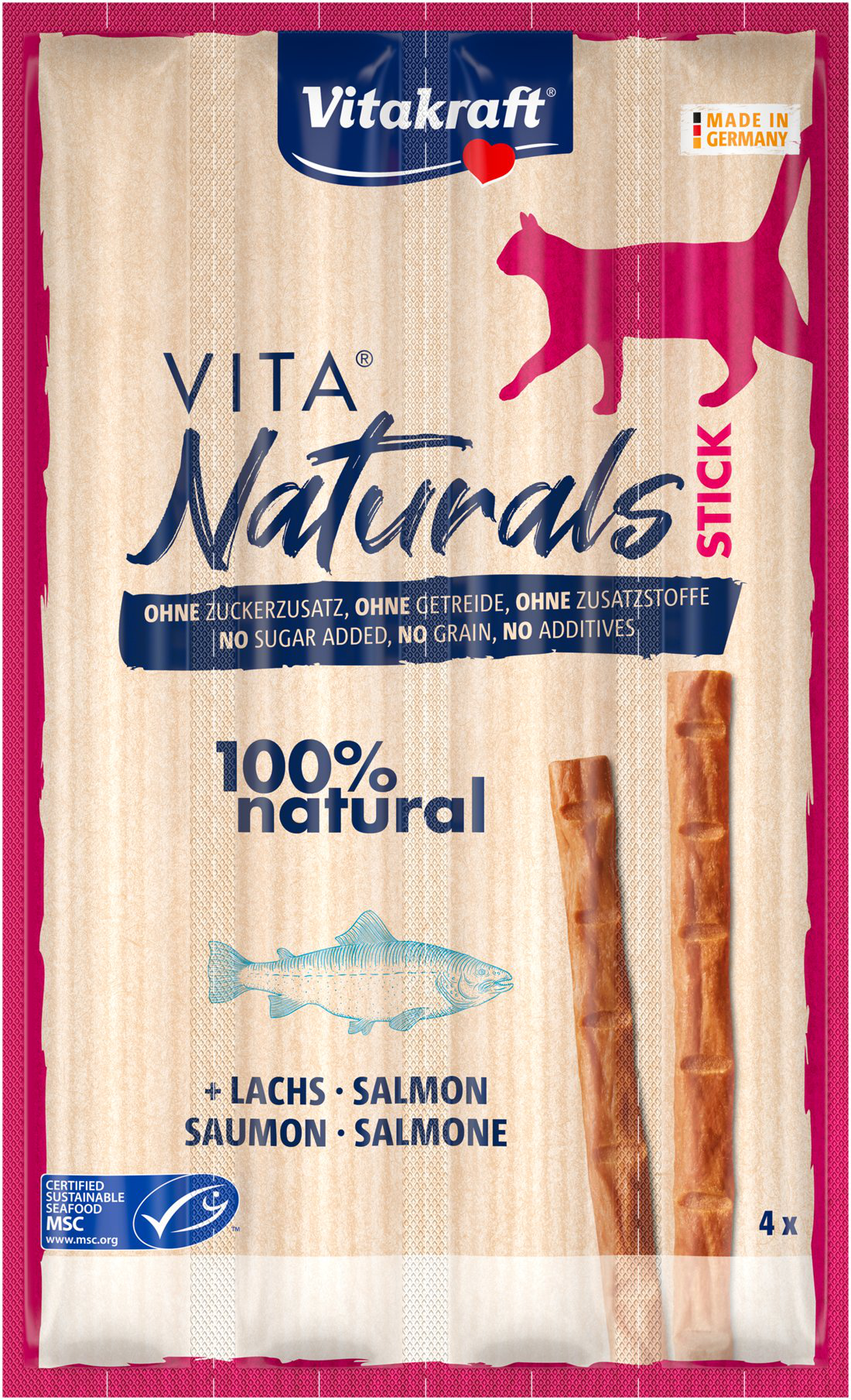 Vitakraft - Friandises Vita Naturals Sticks au Saumon pour Chat -  4x5g Image num&eacute;ro 1
