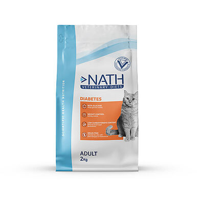 Nath Veterinary Diet - Croquettes Diabetic Sans Céréales pour Chat - 2Kg